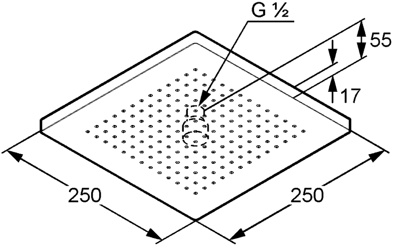 KLUDI A-QA 66531 0500 Верхний душ 250x250 мм