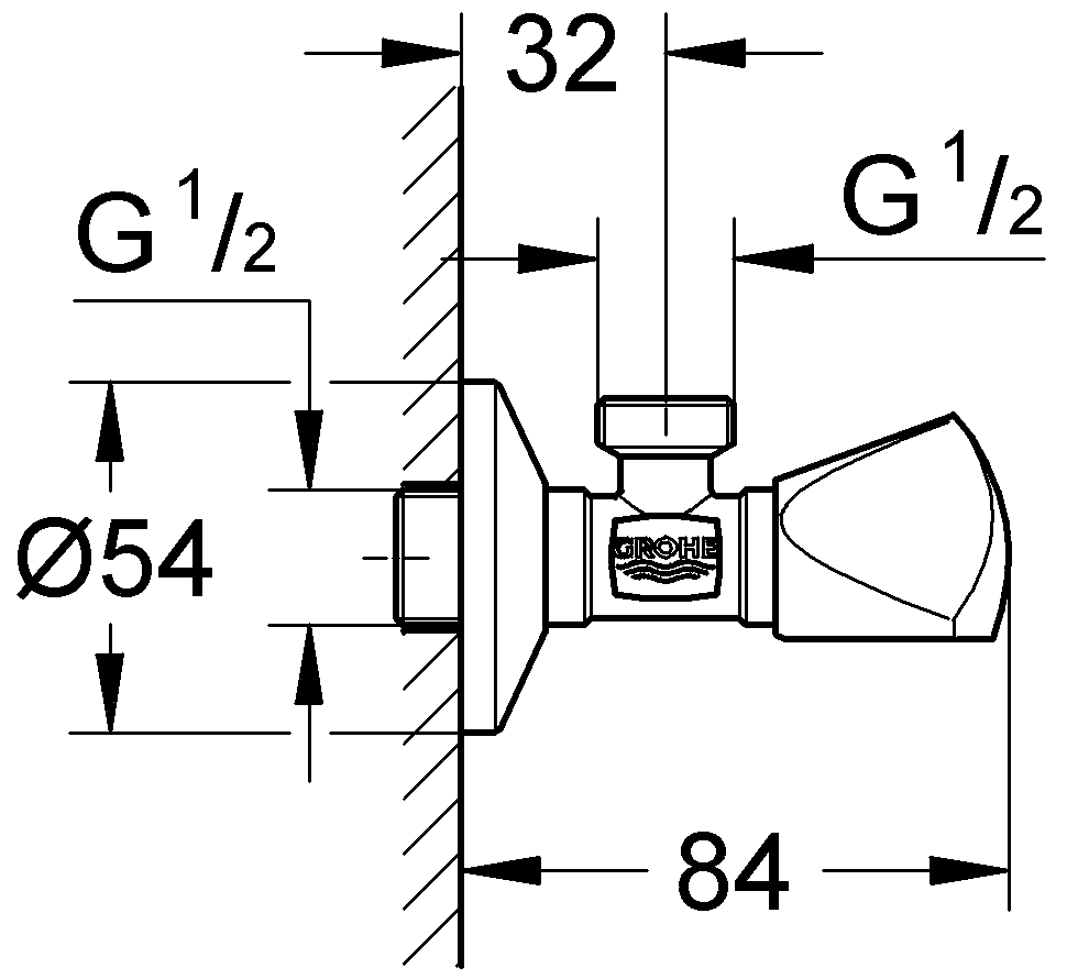 Grohe 22940 000 Угловой вентиль 1/2"x1/2"