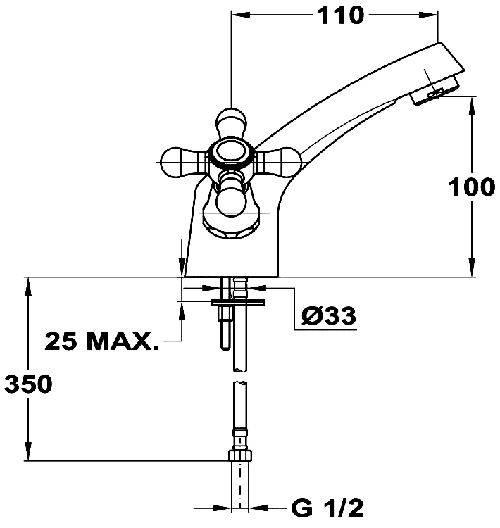 Mofem Treff 100 140-0175-02 Смеситель для раковины без донного клапана (керамика)
