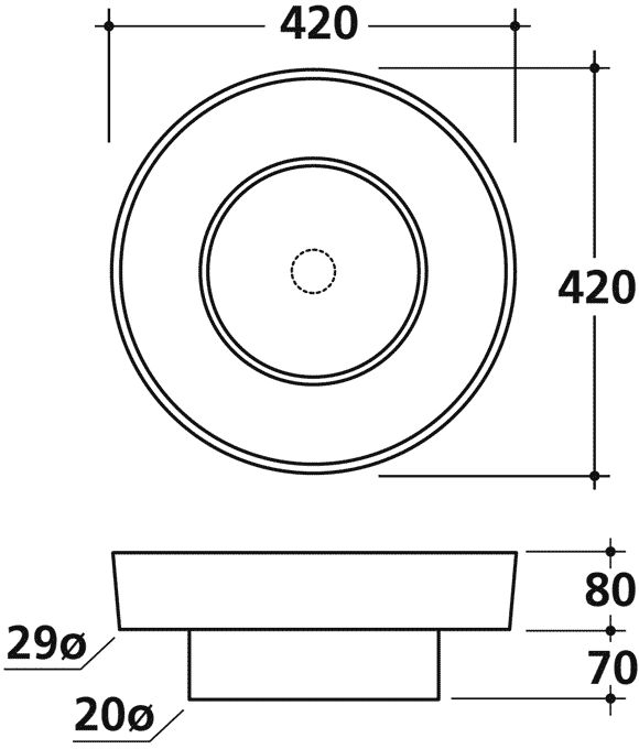 Galassia Orbis 6070 Раковина свободностоящая Ø420 (со сливом)