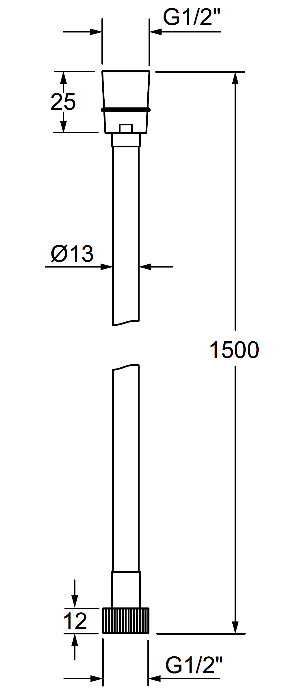 Remer 332CNMT150 Душевой шланг 1.5 м ПВХ (серый)