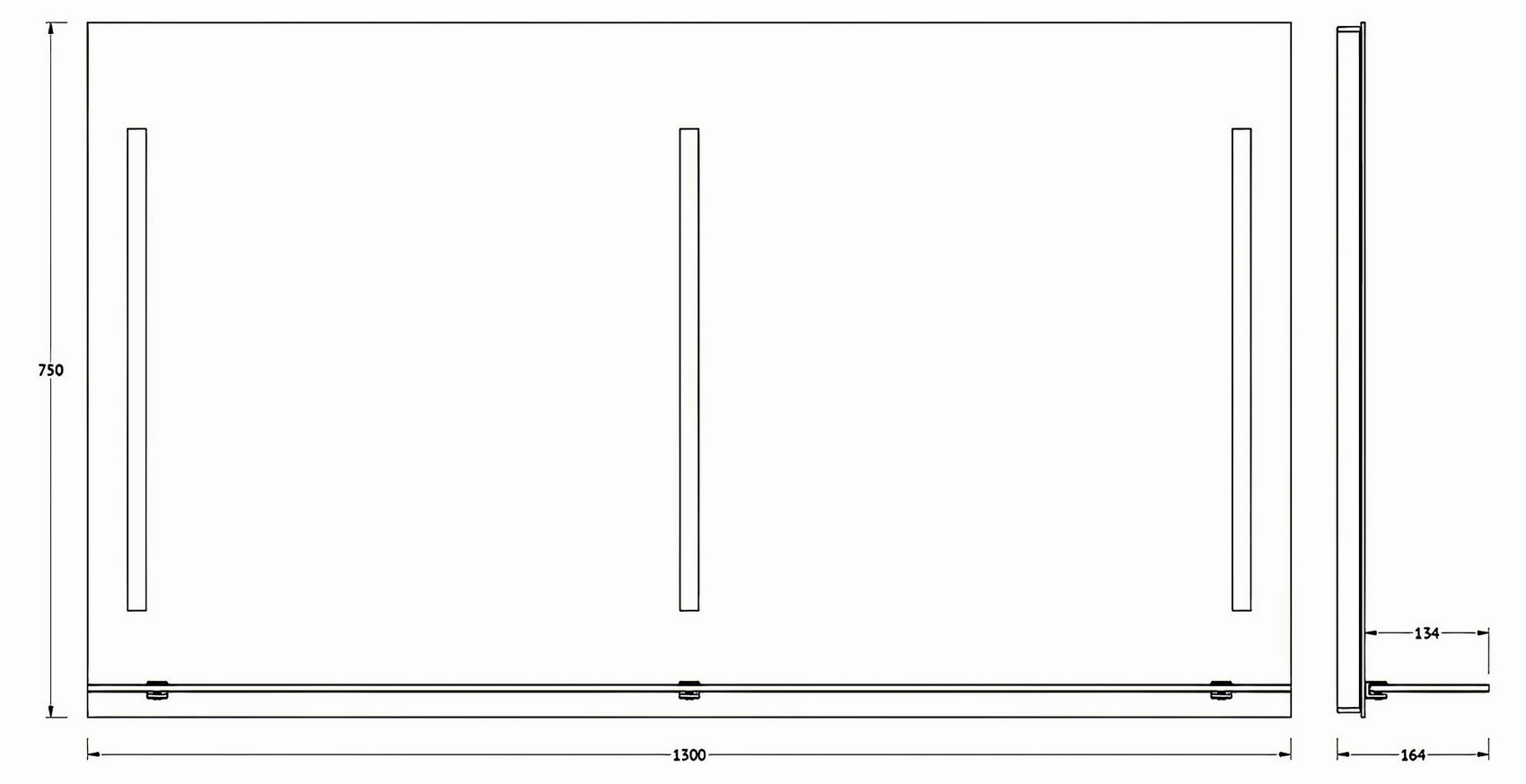 Evoform Ledline-S BY2169 Зеркало 1300x750 с полочкой и LED-светильниками