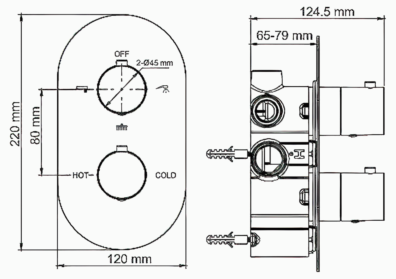 WasserKraft Berkel 4844 Термосмеситель для ванны встраиваемый (3 выхода)