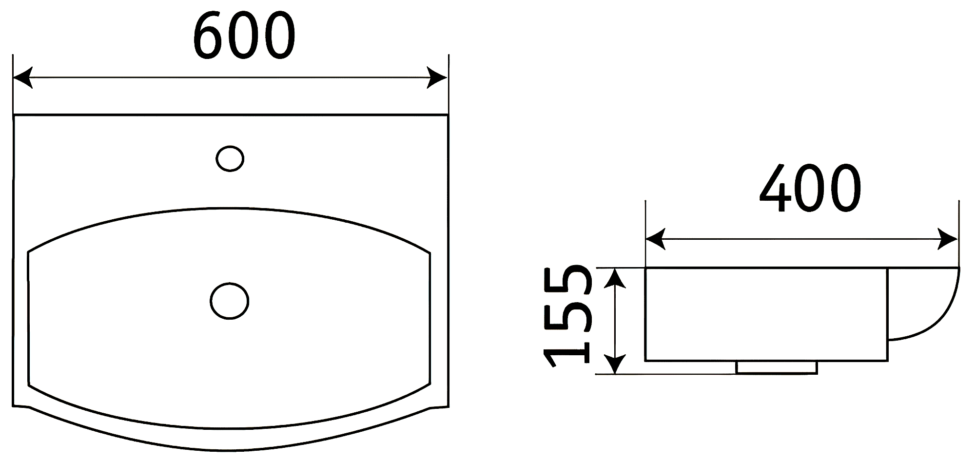 CeramaLux 78014D Раковина 600x400