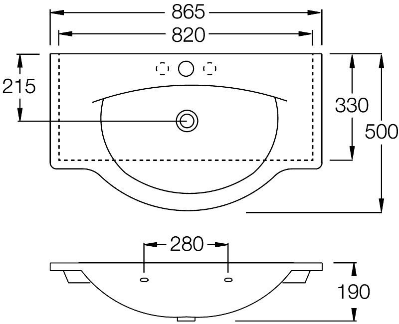 Hatria Sophie YOAN  Раковина 865х500