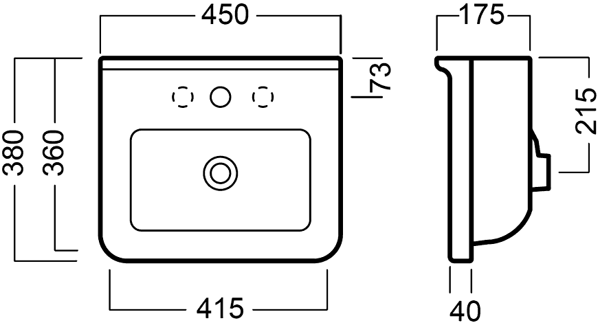 Hatria Erika PRO YXBJ  Раковина 450х380