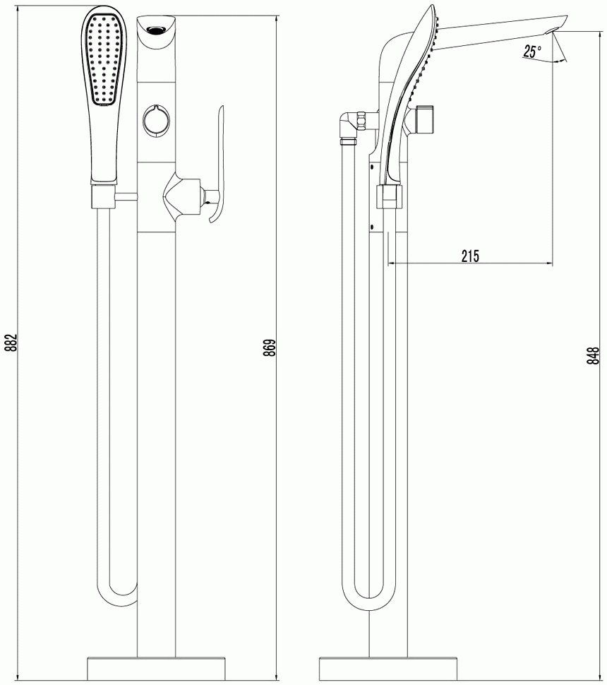 Lemark Melange LM4944CW Напольный смеситель для ванны