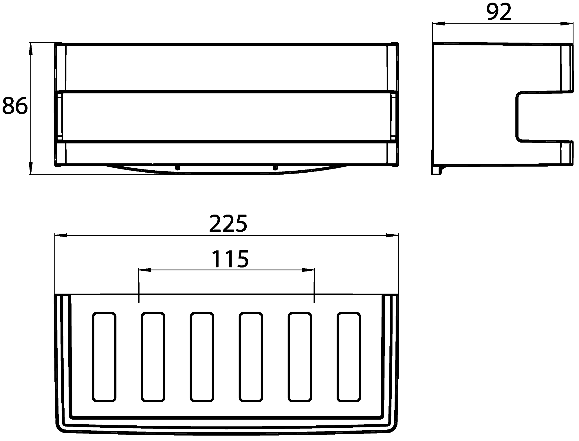 EMCO System2 3545 001 23 Полочка для банных принадлежностей 22 см