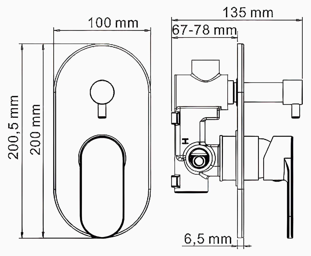 WasserKraft Elbe 7441 Встраиваемый смеситель для ванны (чёрный)