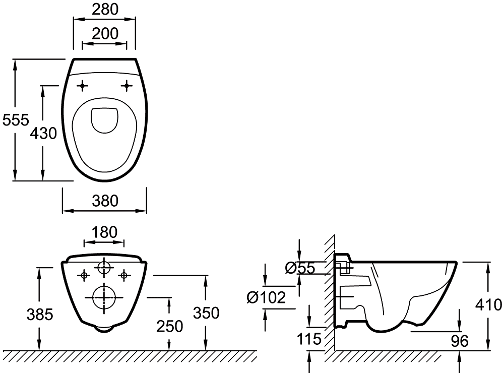 Jacob Delafon Presqu'ile E4440-00  Унитаз подвесной с сиденьем и крышкой SoftClose