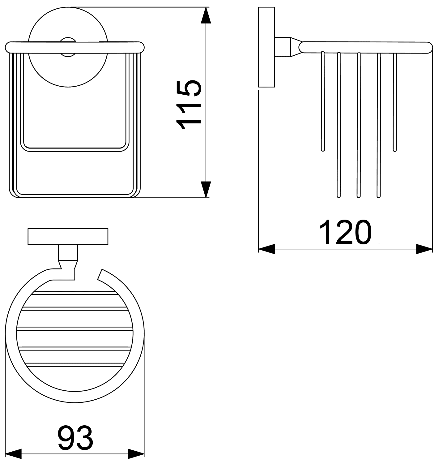 Rainbowl Long 2232 Держатель дезодоранта (хром)