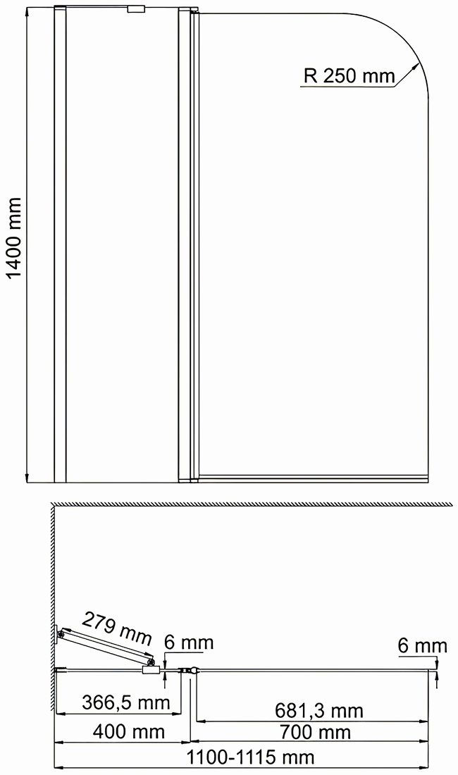 WasserKraft Leine 35P02-110 Штора для ванны 1100x1400