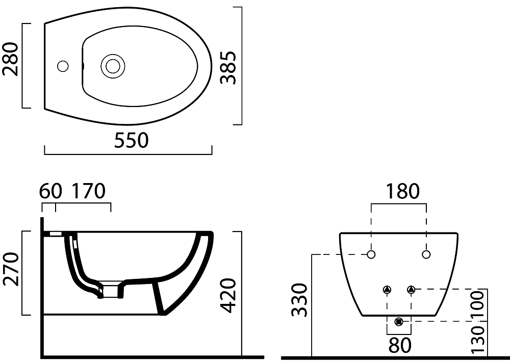 GSI Modo 776511  Биде подвесное 550x385