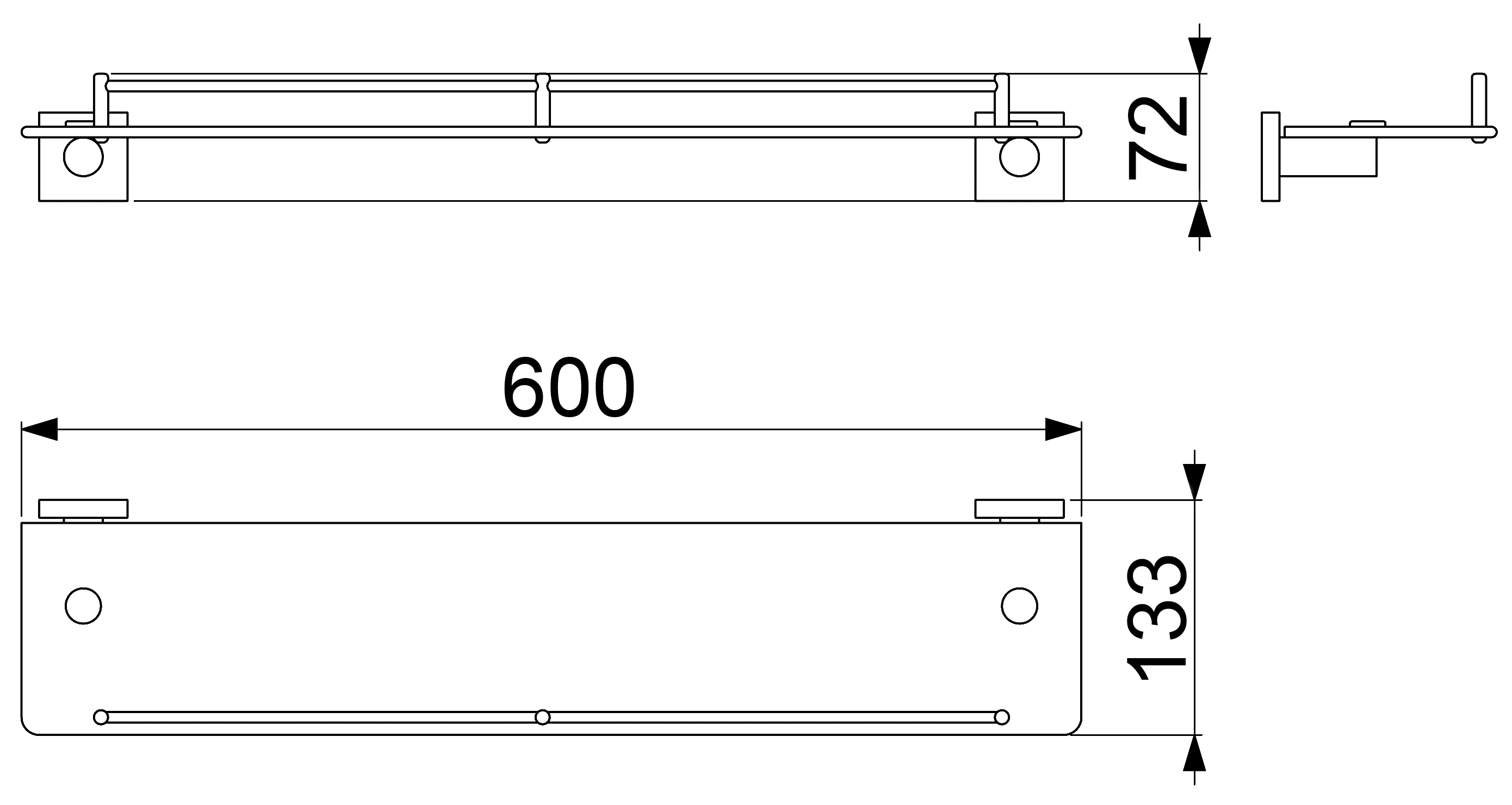 Rainbowl Cube 2753-60 Полка 60 см с ограничителем (хром)