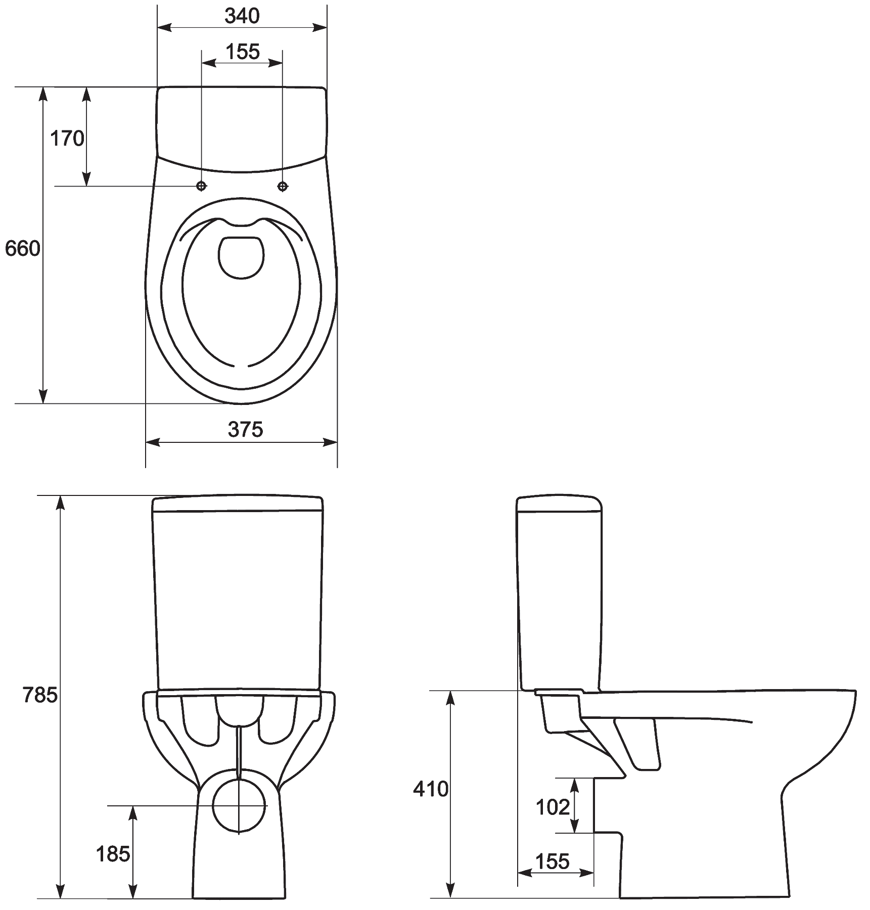 Cersanit Nature KO-NTR011-3/5-COn-DL Унитаз-компакт безободковый с сиденьем SoftClose