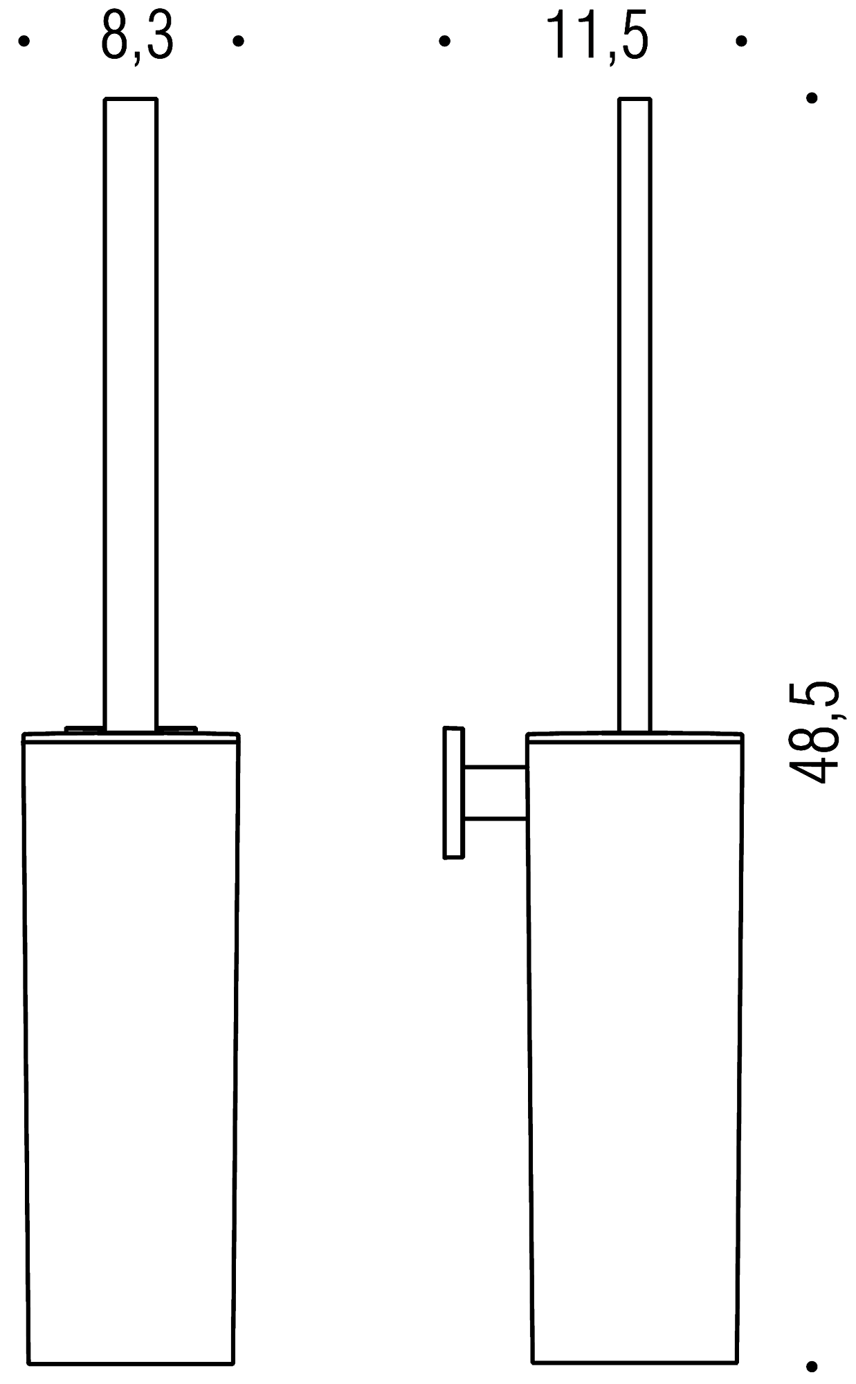 Colombo BasicQ B3707 Ёршик настенный (пластик)