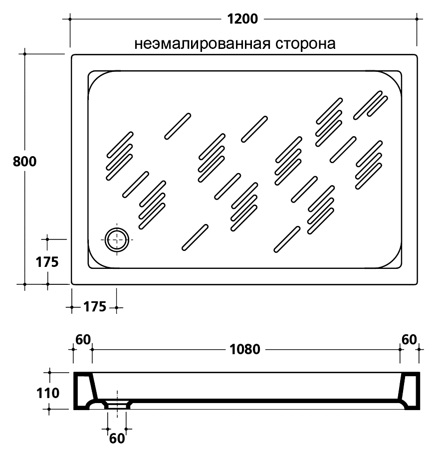 Galassia Plaza 1012 Керамический душевой поддон 120x80