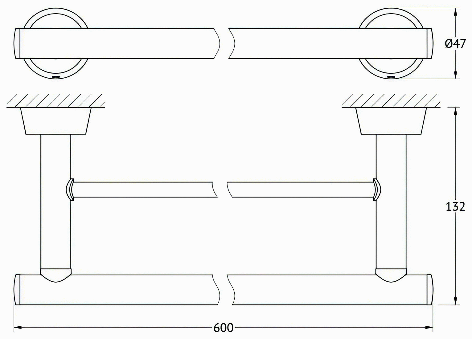 FBS Vizovice VIZ037 Полотенцедержатель двойной 60 см