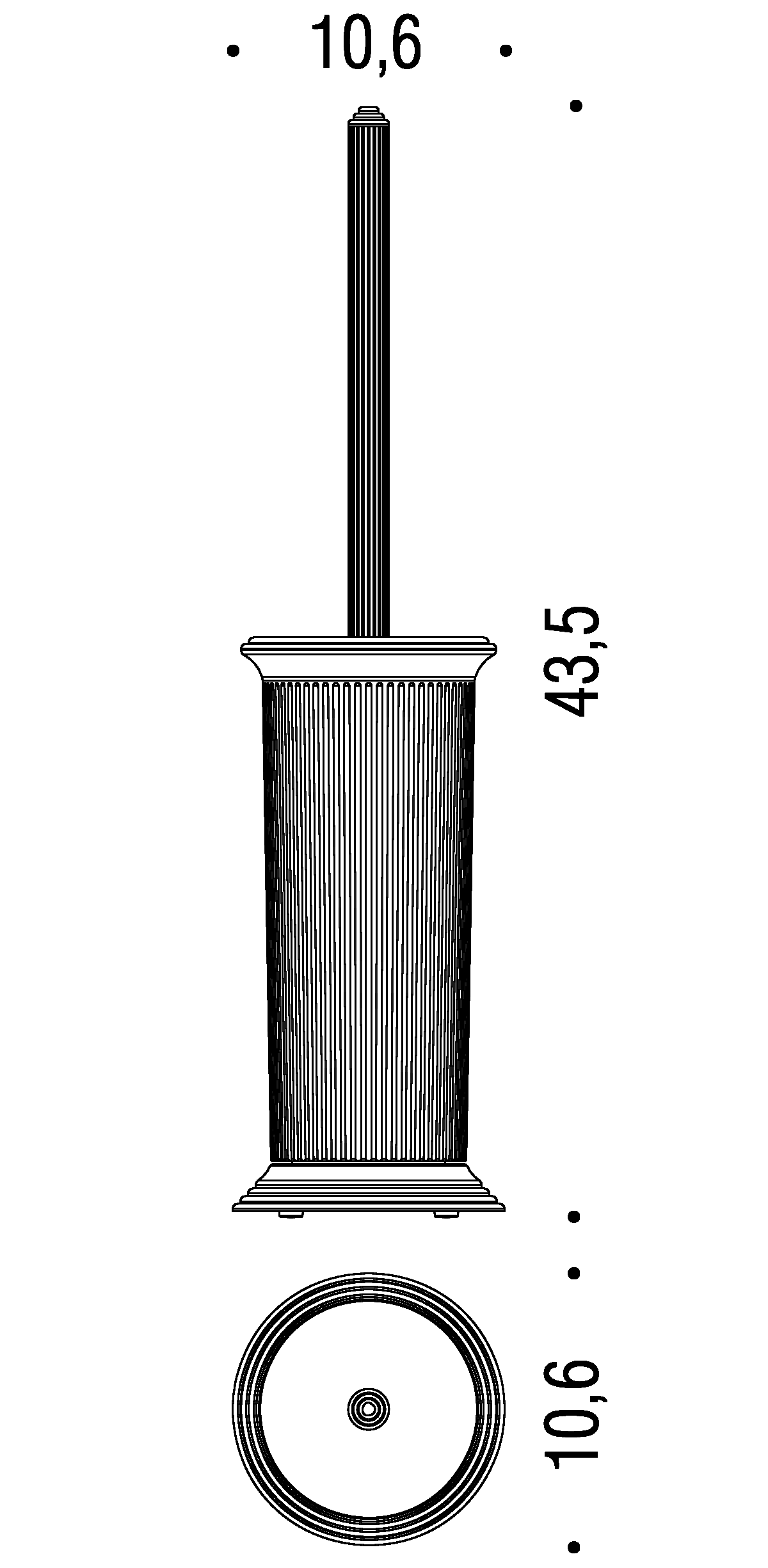 Colombo Hermitage B3306 OA Ёршик для унитаза напольный (бронза)