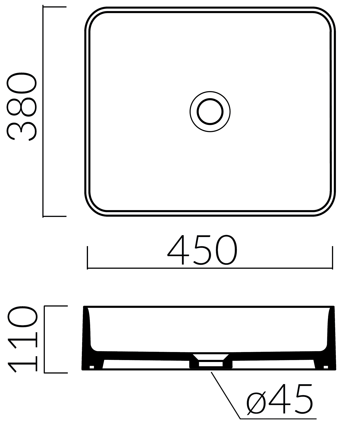 Galassia SmartB 7414 Свободностоящая раковина 450x380