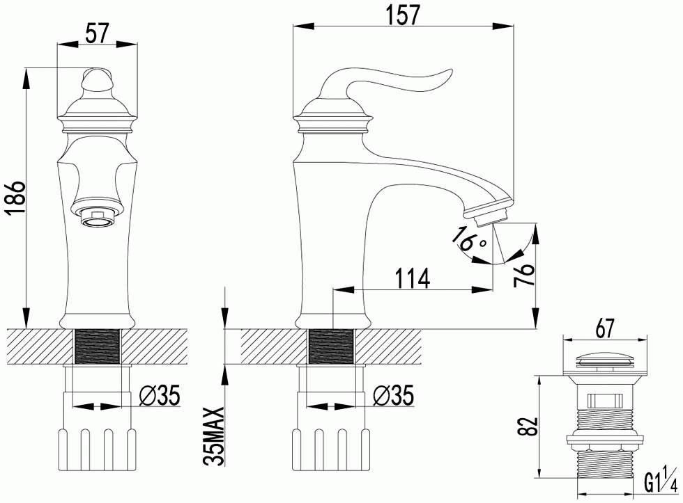 Lemark Brava LM4706G Смеситель для раковины (золото)