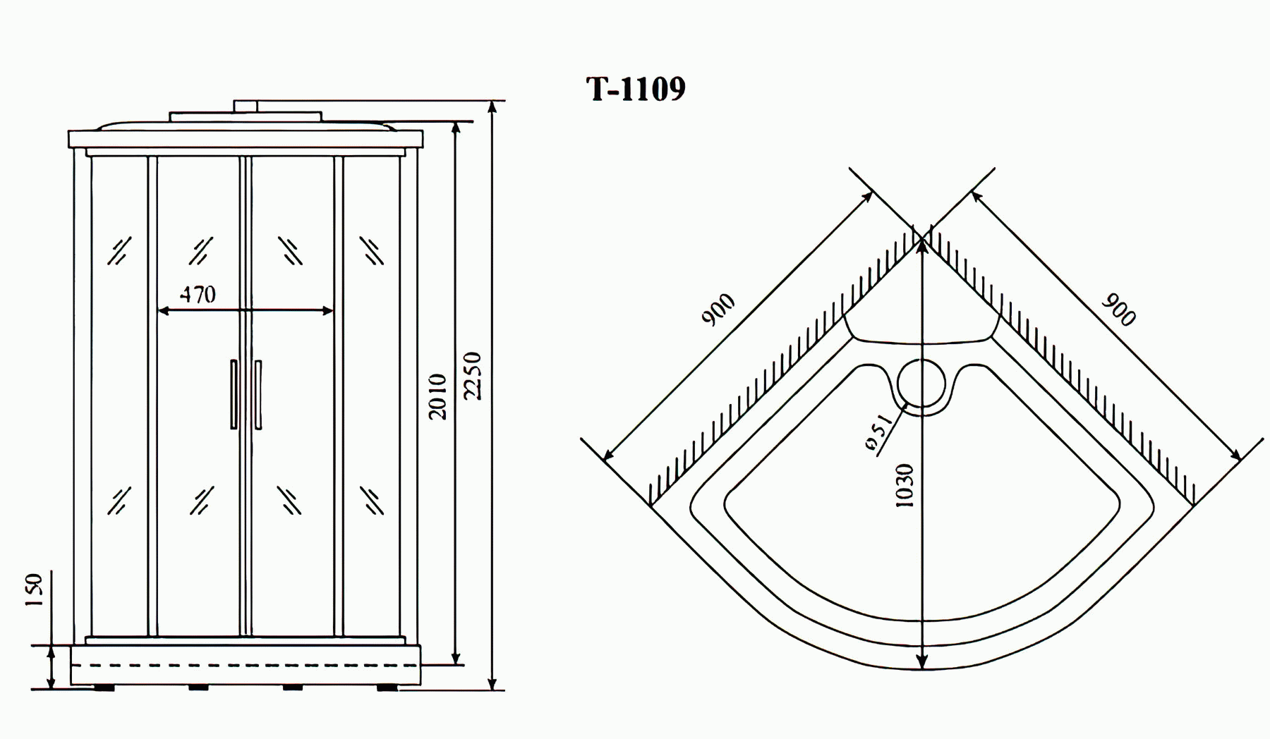 Timo Standart T-1109 Душевая кабина 90x90x220