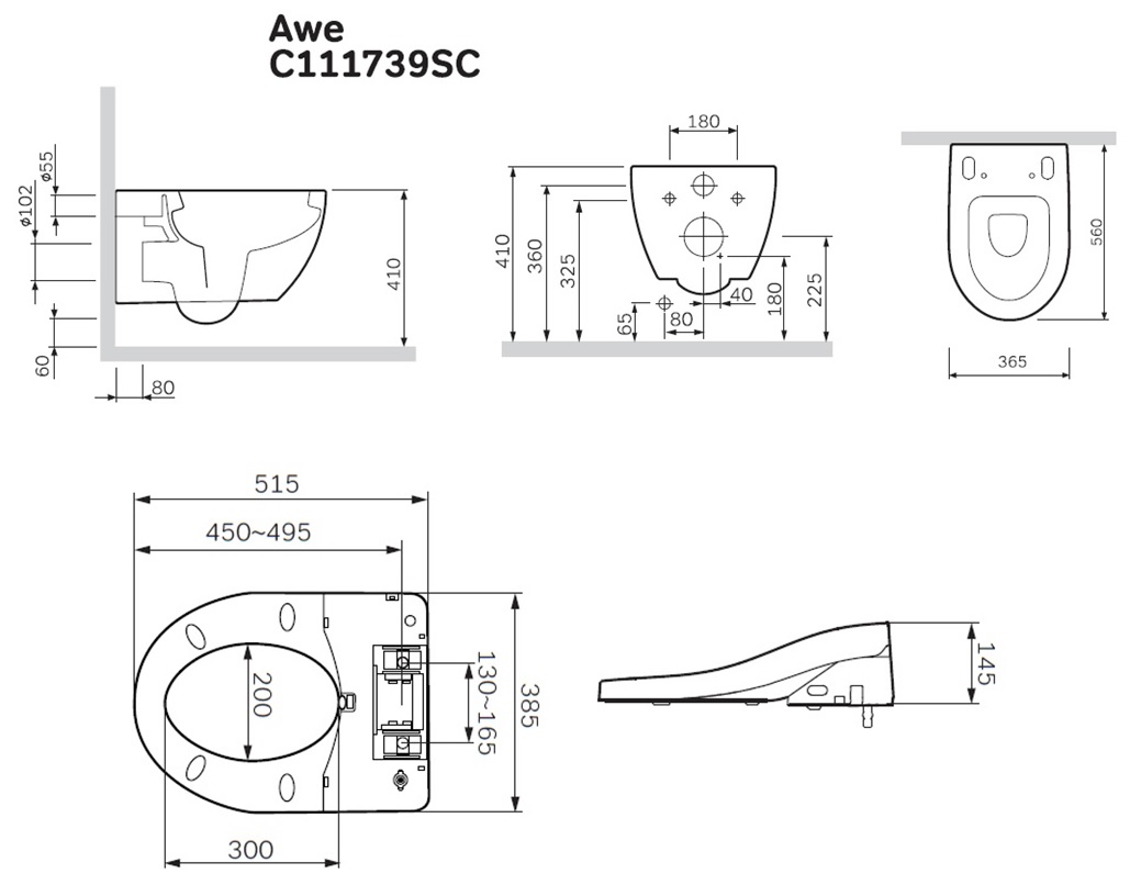 AM·PM Awe C111739SC Унитаз подвесной