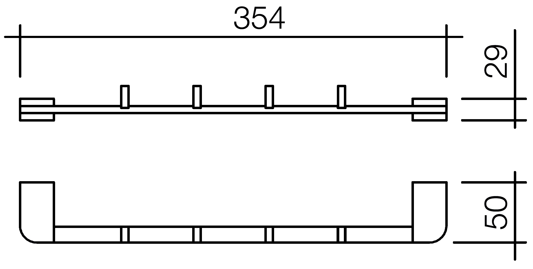 Schein Allom 221*4B Планка 4 крючка