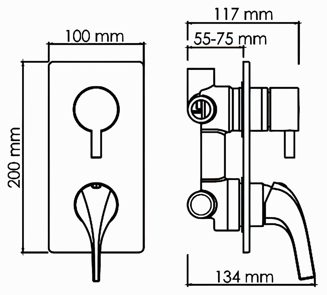 WasserKraft Sauer 7171 Встраиваемый смеситель для ванны (золото)