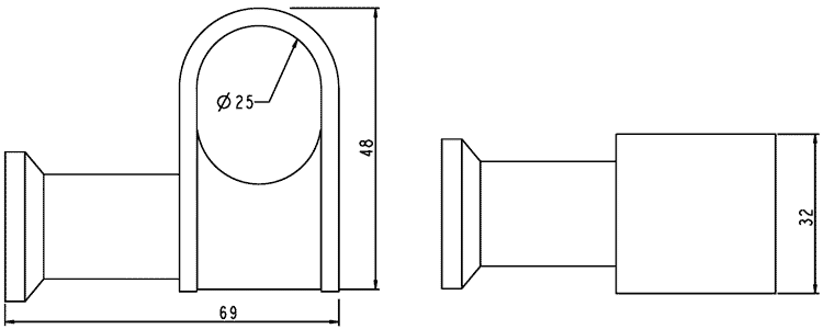 Margaroli AC0000AB64  Крючок для полотенцесушителя (диаметр 25 мм)