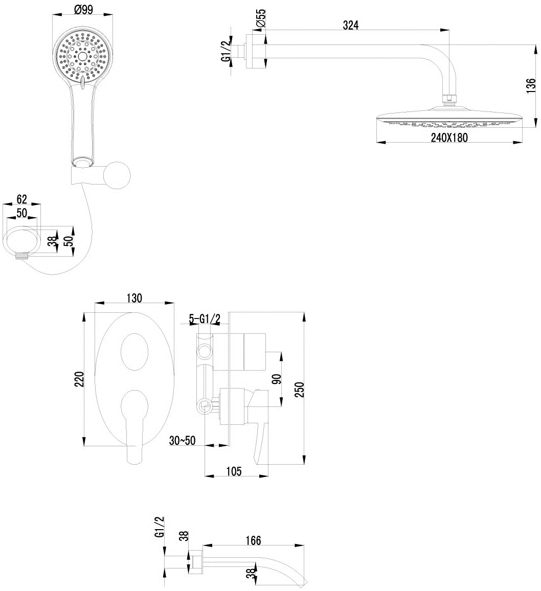 Lemark Atlantiss LM3222C Встраиваемый смеситель для ванны