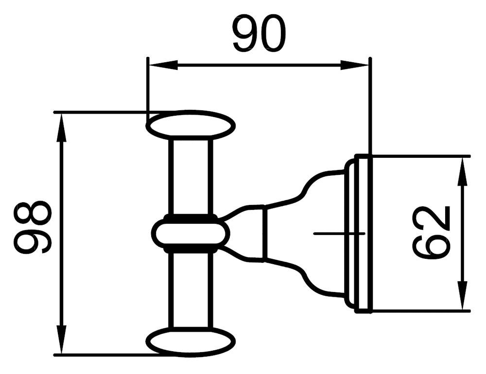 Webert Ottocento AM500401.015  Крючок двойной (хром)