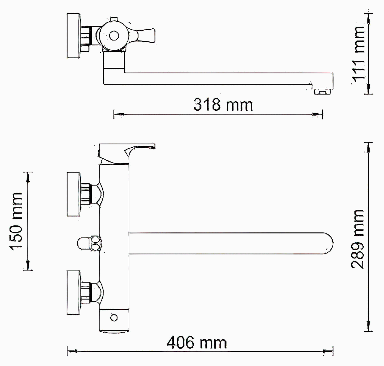 WasserKraft Berkel 4802L Смеситель для ванны с длинным изливом