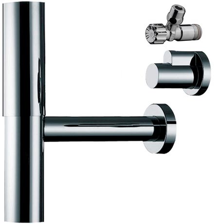 Hansgrohe Flowstar 52120 000  Сифон 1-1/4" х 32 мм с накладками и угловыми вентилями