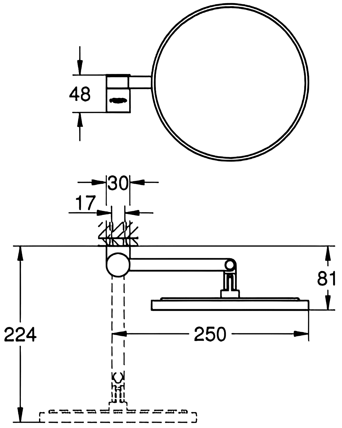 Grohe Selection 41077 000 Зеркало косметическое настенное