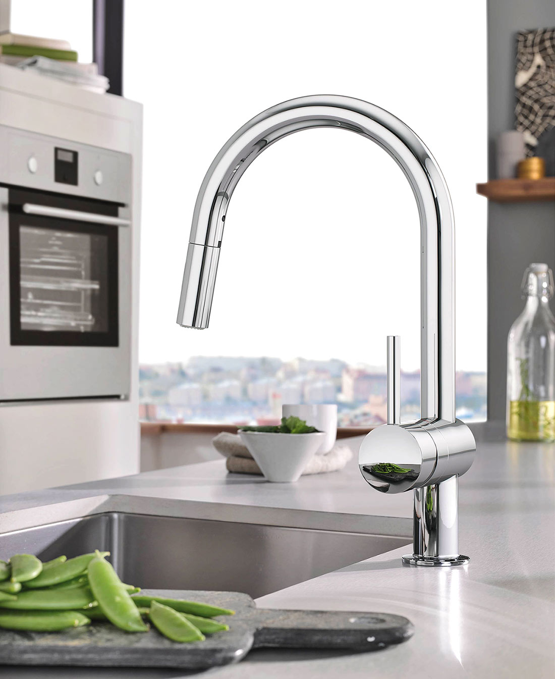 Grohe Minta 32321 002 Смеситель кухонный с выдвижным изливом