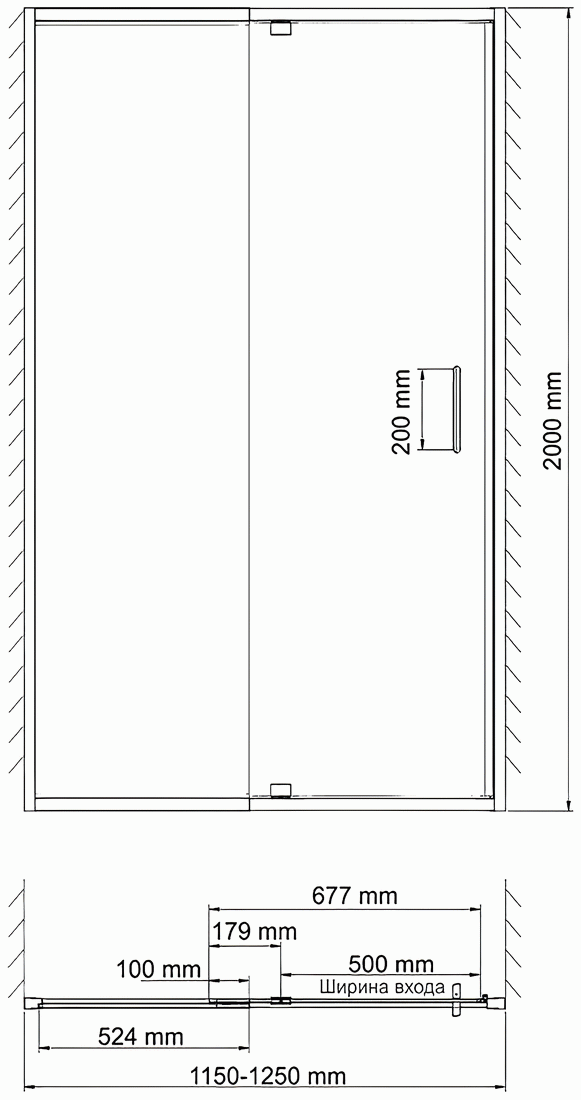 WasserKraft Berkel 48P05 Душевая дверь 1200x2000