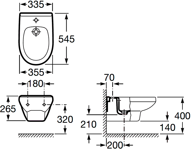 Roca Victoria 35530500S Биде подвесное (Laura)