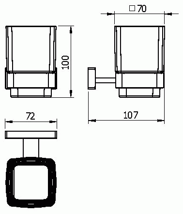 Langberger Alster 11911A Стакан настенный (стекло)