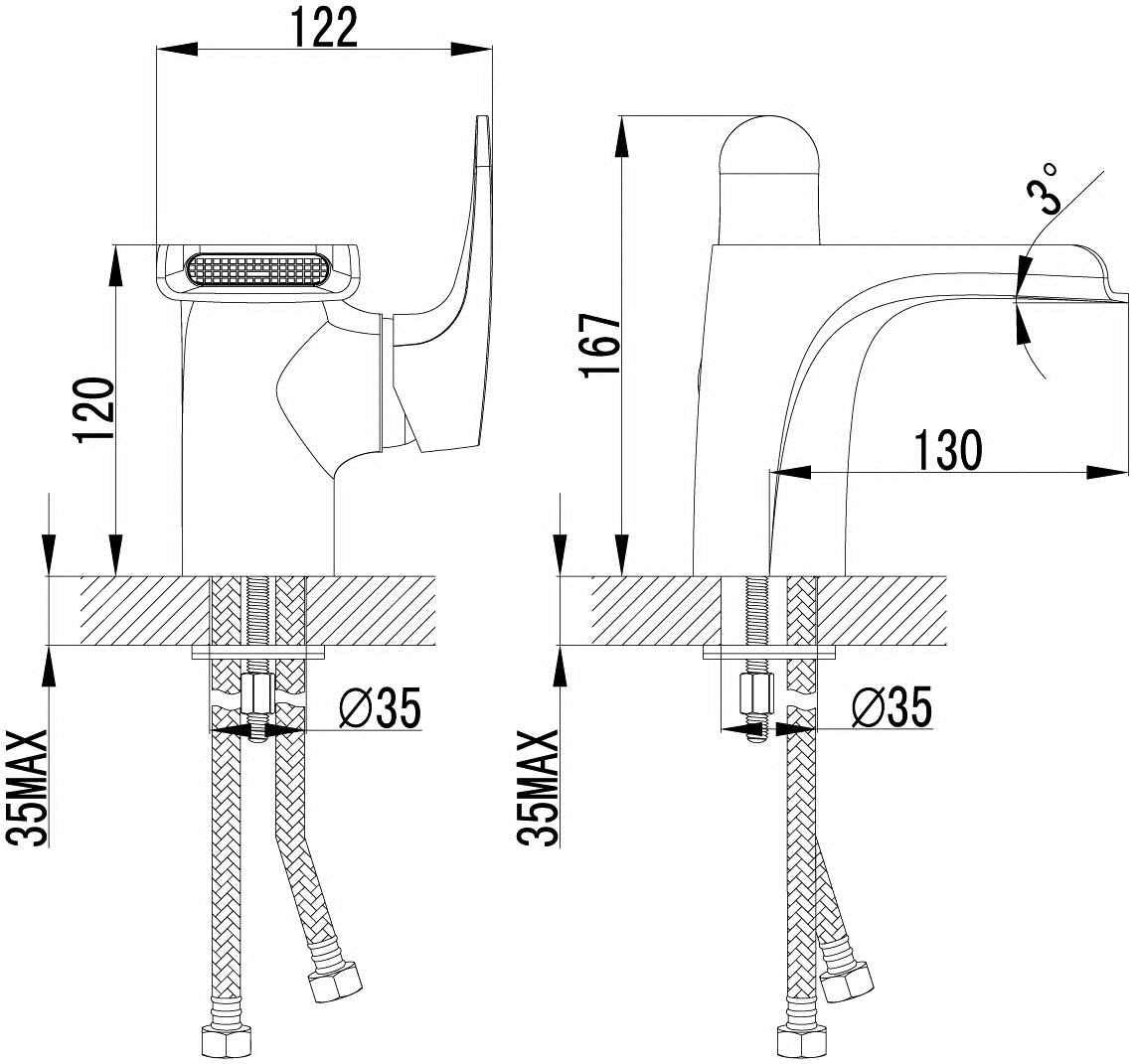 Lemark Shift LM4346C Смеситель для раковины с каскадным изливом