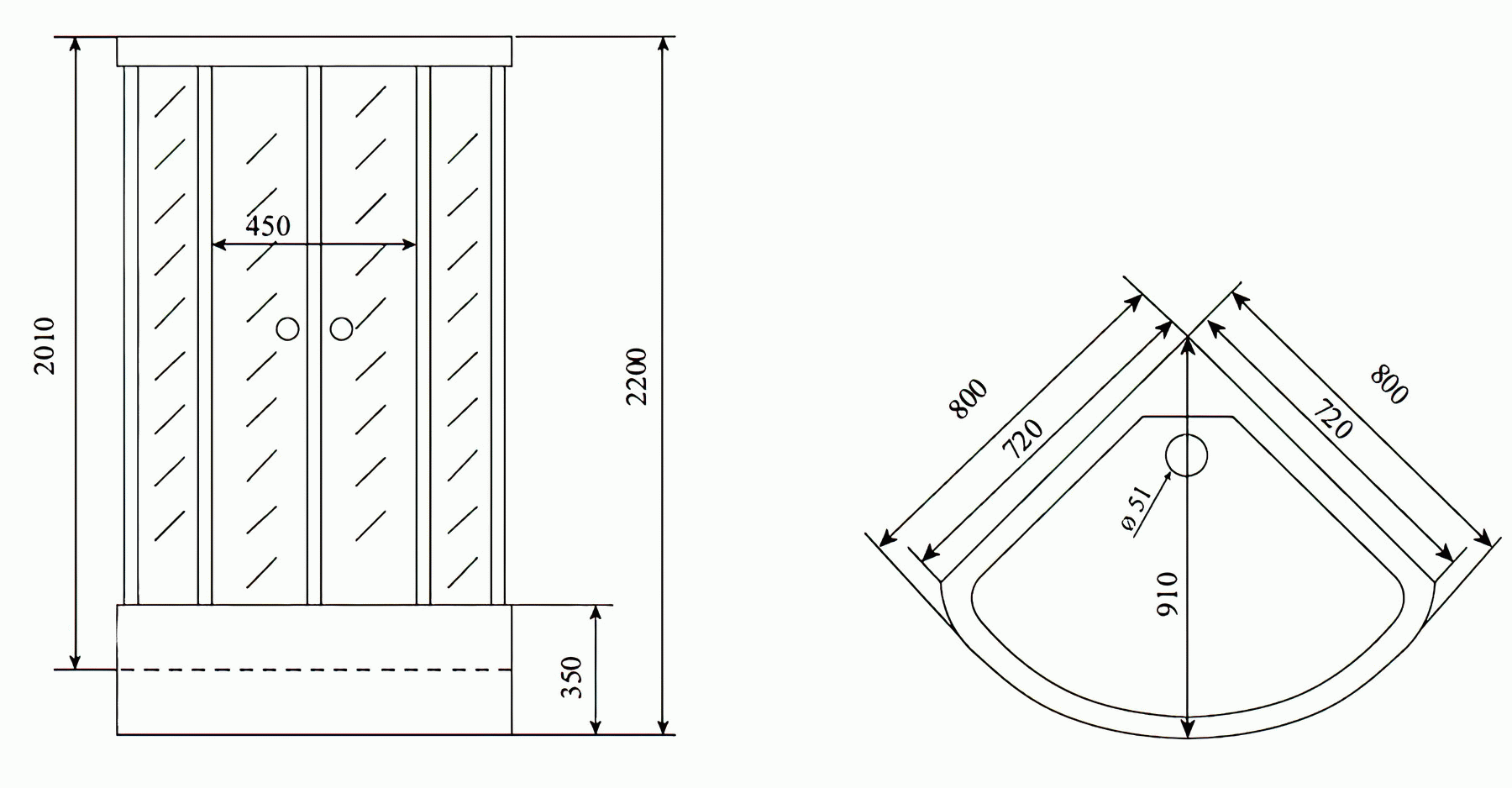 Timo Lux T-7780 Душевая кабина 80x80x220