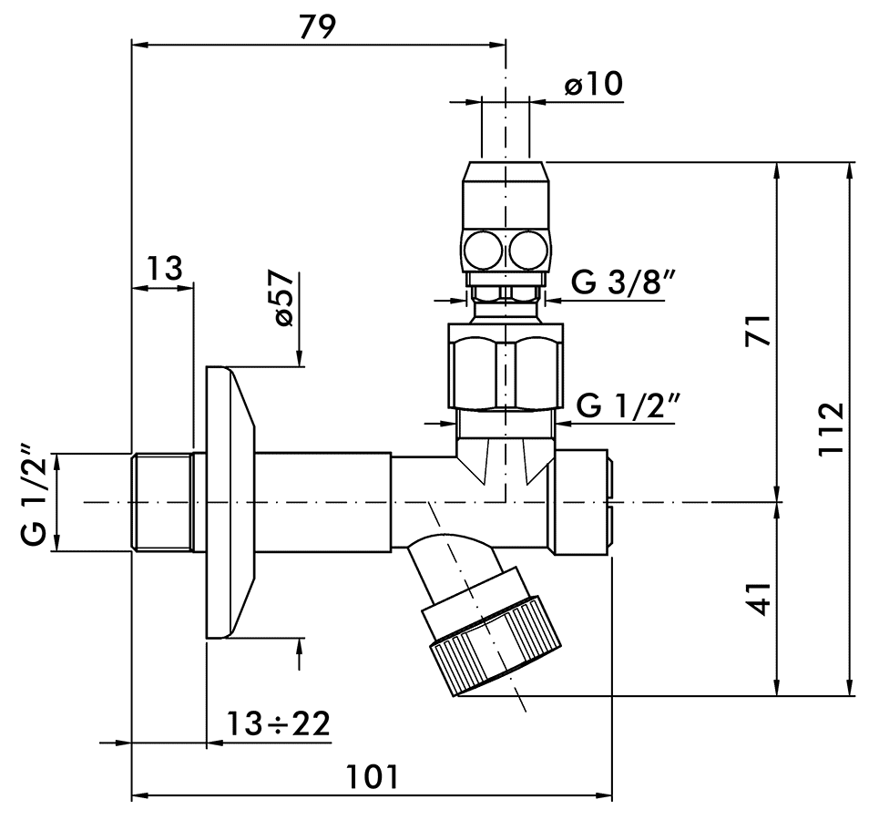 Nicolazzi 5578BZ  Угловые вентили с фильтром для подключения смесителя (бронза)