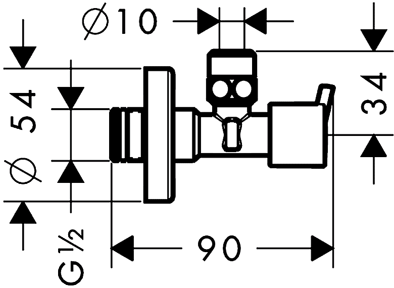 Hansgrohe Angle Valve S 13901 000 Угловой переходник 10х1/2"