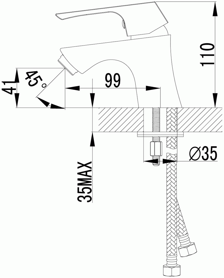 Lemark Unit LM4556C Смеситель для раковины