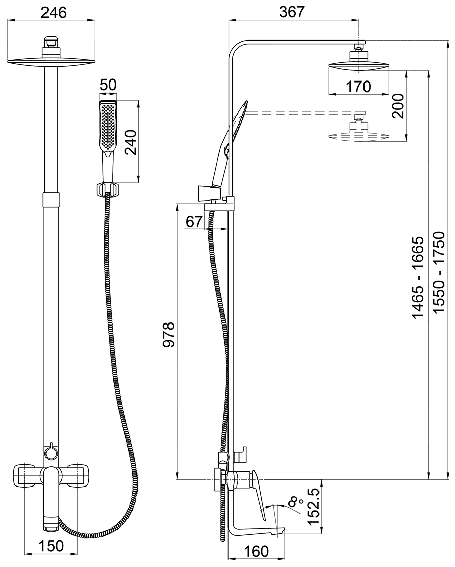 Lemark Allegro LM5962CW Душевая система для ванны (белый/хром)