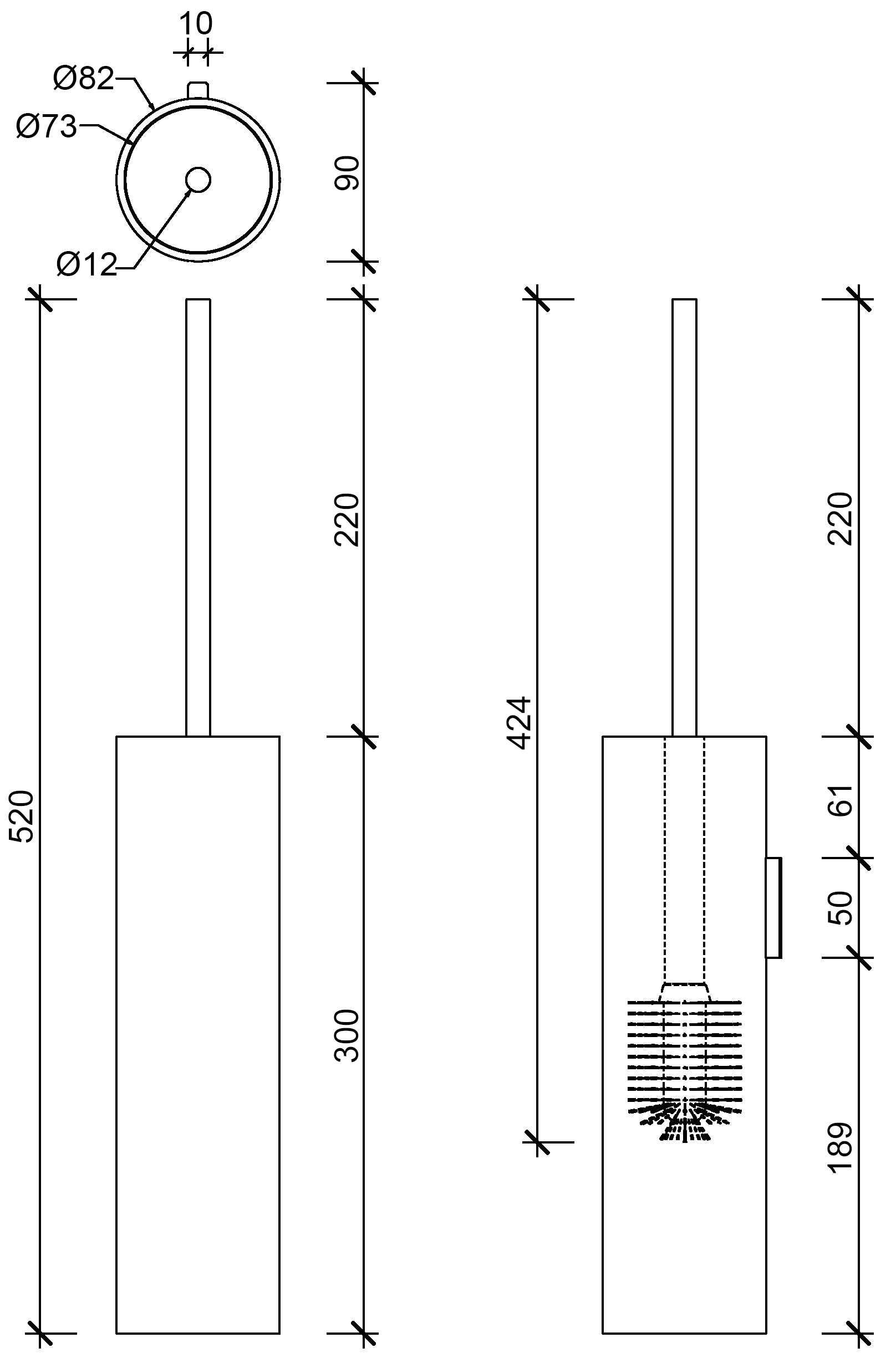 Decor Walther Stone WBG 0970954 Ёршик настенный (белый/хром)