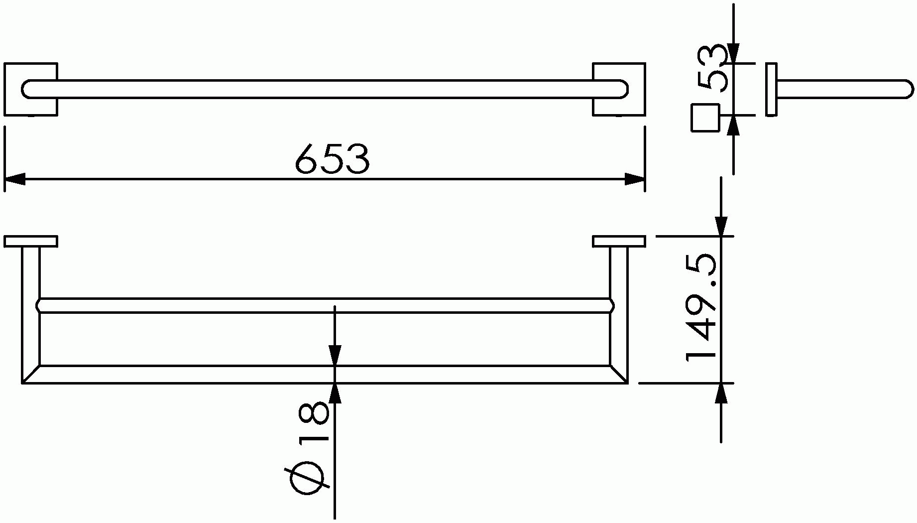 Langberger Ledro 11802A  Полотенцедержатель 2-ой 60 см