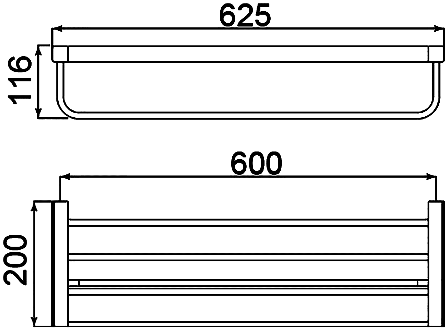 Timo Selene 14058/03 Полка для полотенец 60 см (чёрный)