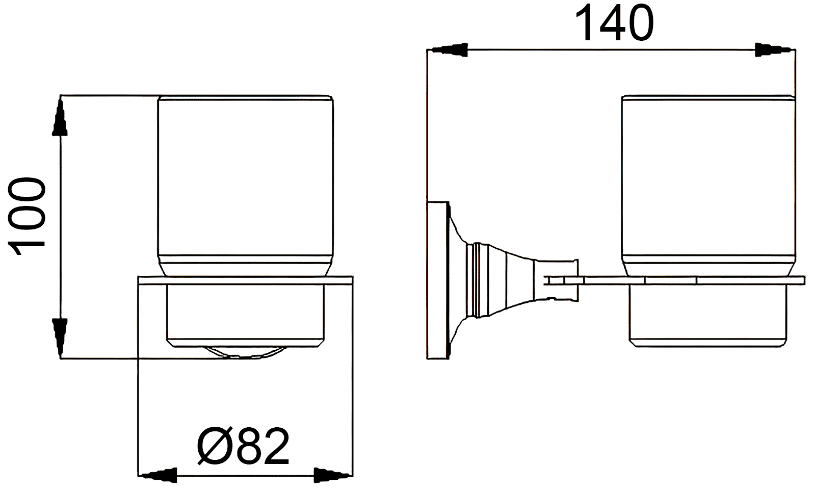 RUSH Corsica CO42310 Стакан настенный