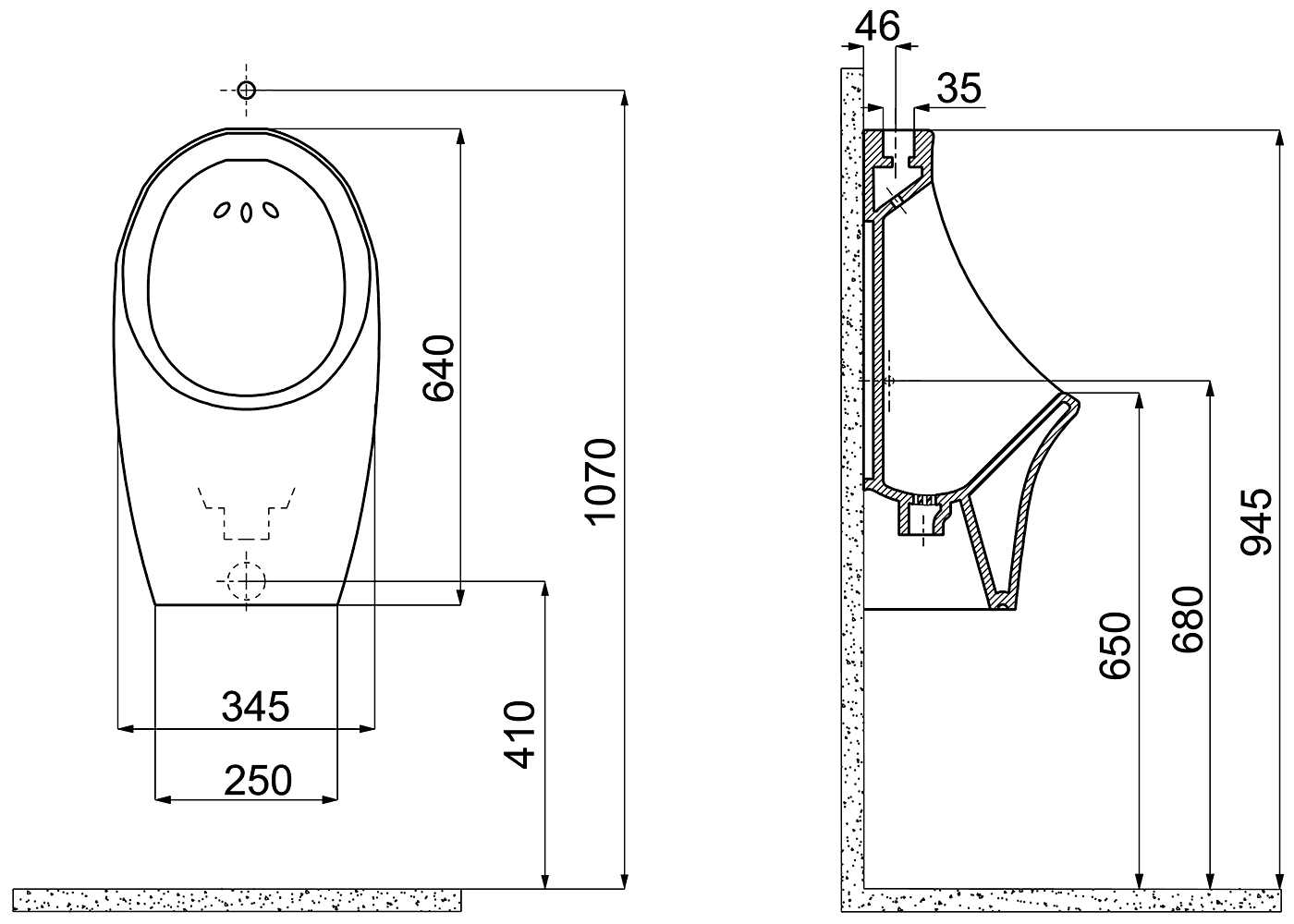 Creavit TP611-00CB00E-0000 Писсуар с верхним подводом воды